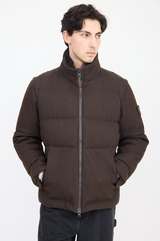 Stone Island Green Wool Ghost Piece Down Jacket