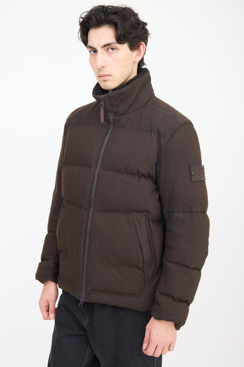 Stone Island Green Wool Ghost Piece Down Jacket