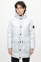 Stone Island Grey Hooded Down Coat