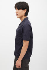 Stone Island Navy Poplin Logo Shirt