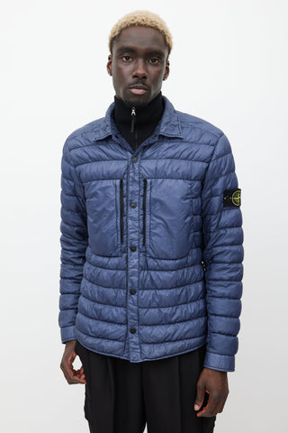 Stone Island Navy Quilted Down Jacket
