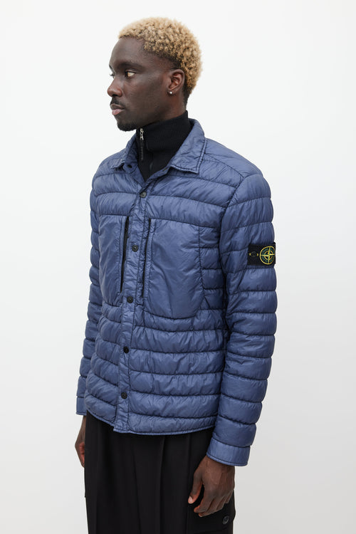 Stone Island Navy Quilted Down Jacket