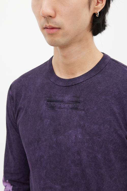 Stone Island Purple Zipped Graphic Long Sleeve Top