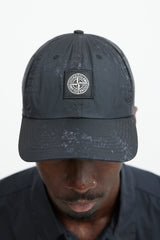 Supreme X Stone Island Black Nylon Splatter Logo Hat