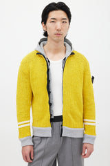 Stone Island Yellow & Grey Chenille Knit Layered Jacket