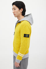 Stone Island Yellow & Grey Chenille Knit Layered Jacket