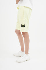 Stone Island Yellow Logo Patch Cargo Short