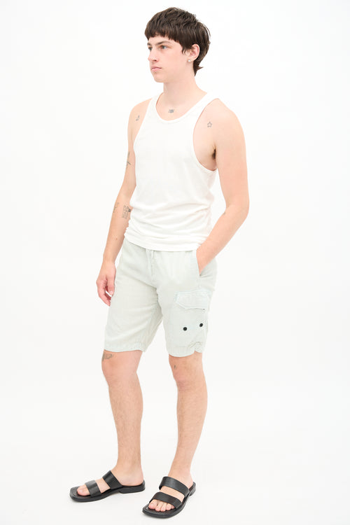 Stone Island Linen Cargo Bermuda Shorts