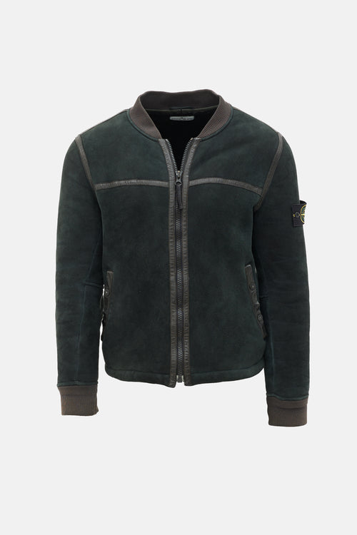 Stone Island Shearling Bomber Jacket