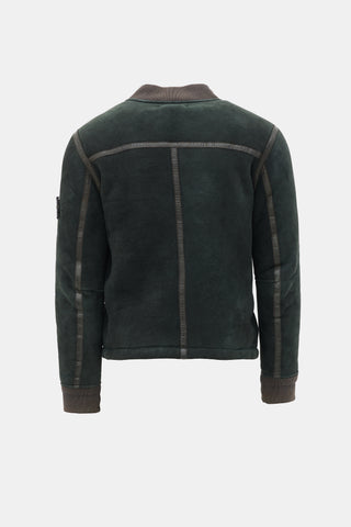 Stone Island Shearling Bomber Jacket