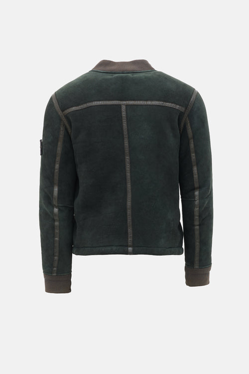 Stone Island Shearling Bomber Jacket