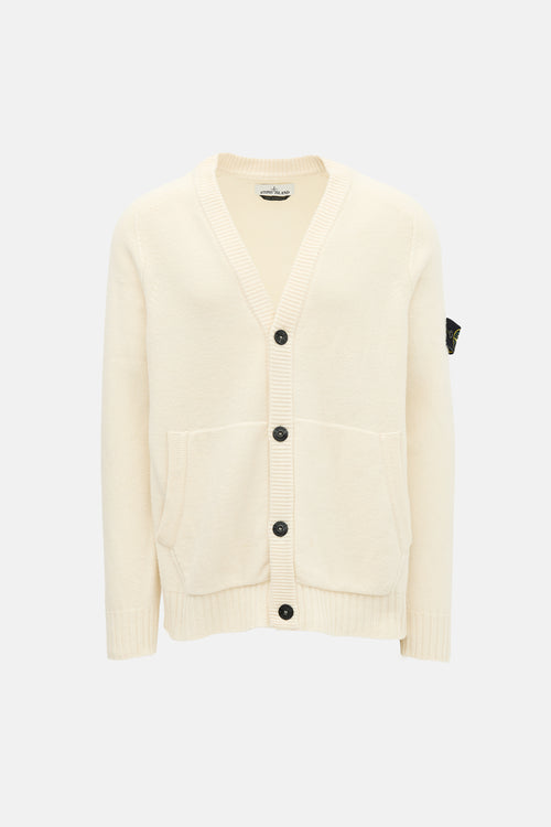 Stone Island Wool Logo Patch Cardigan