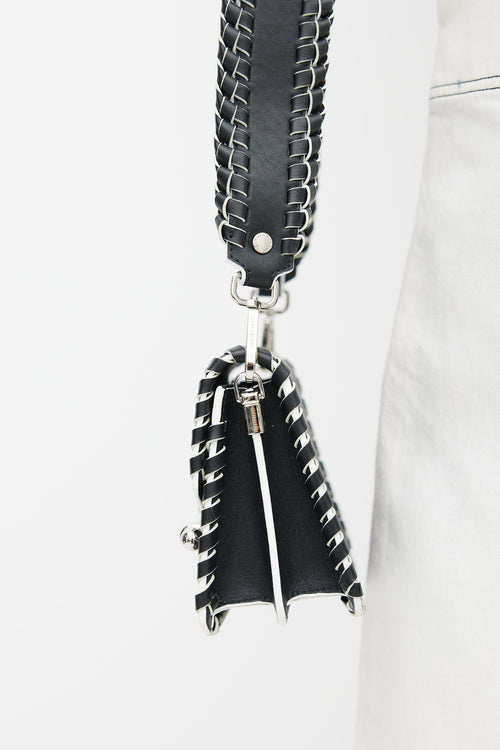 Strathberry Black & White Leather East West Bag