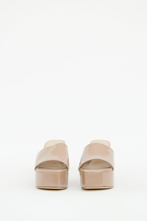 Stuart Weitzman Beige Patent High Heel Mule