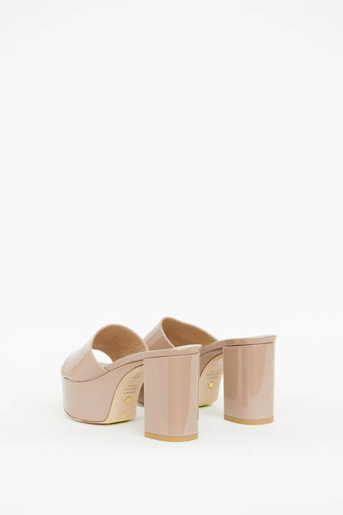 Stuart Weitzman Beige Patent High Heel Mule