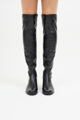 Stuart Weitzman Black Leather 5050 Boot
