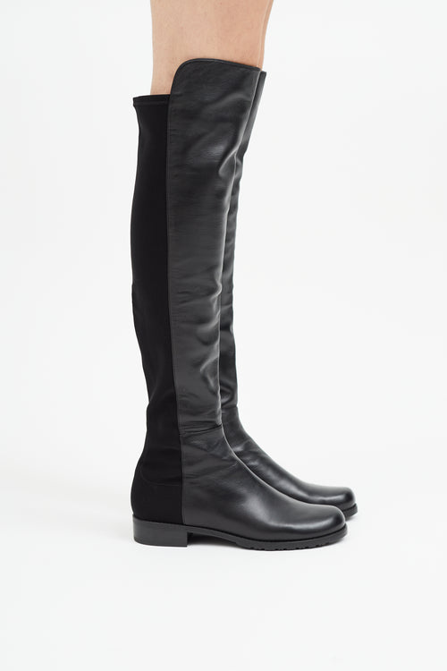 Stuart Weitzman Black Leather 5050 Boot