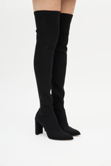 Stuart Weitzman Black Elasticized Thigh High Boot