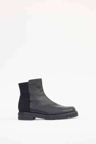 Stuart Weitzman Black Leather Ankle Boot