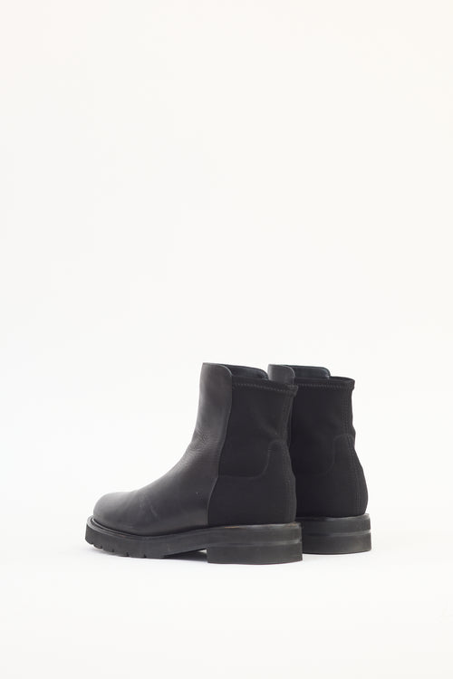 Stuart Weitzman Black Leather Ankle Boot