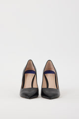 Stuart Weitzman Black Leather Pointed Toe Heel
