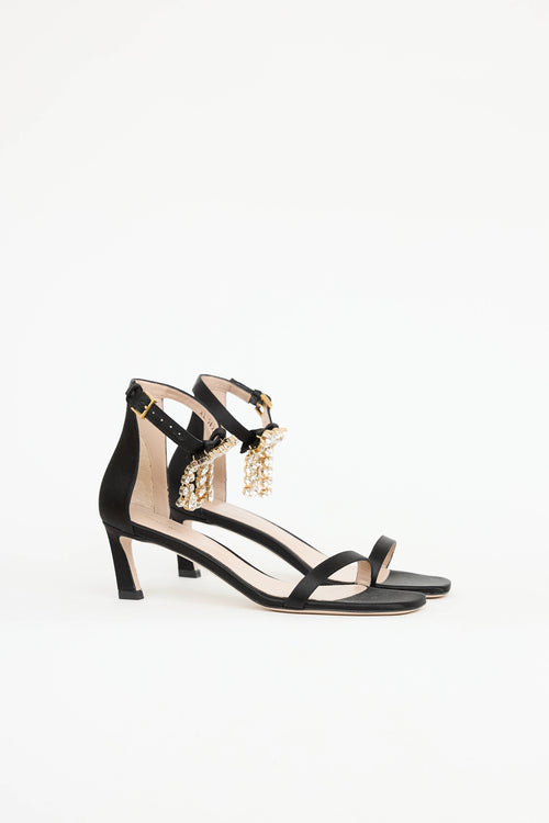 Stuart Weitzman Satin Crystal  Sandal