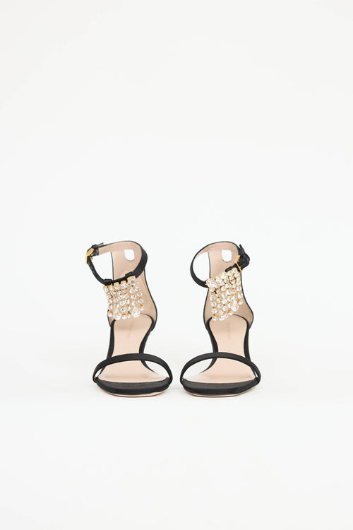Stuart Weitzman Satin Crystal  Sandal