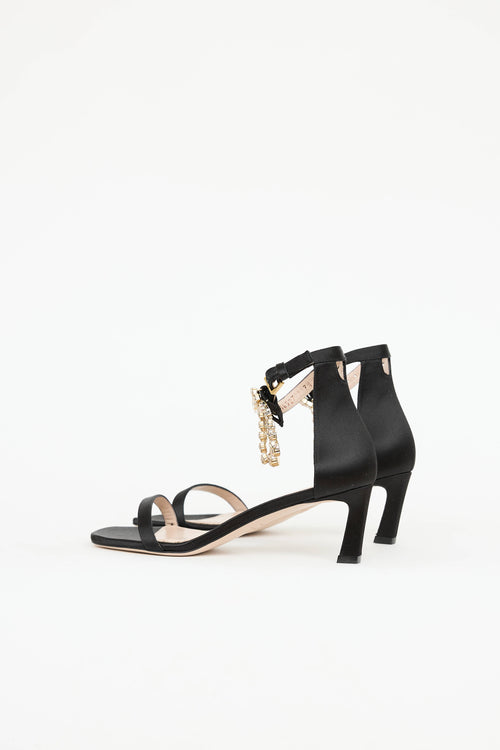 Stuart Weitzman Satin Crystal  Sandal