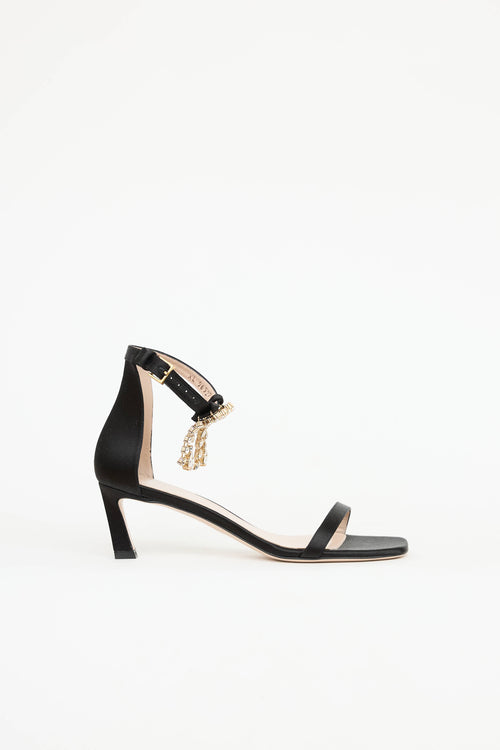 Stuart Weitzman Satin Crystal  Sandal