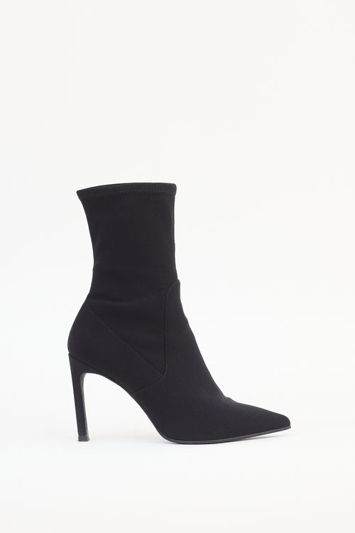 Stuart Weitzman Black Nylon Sock Boot