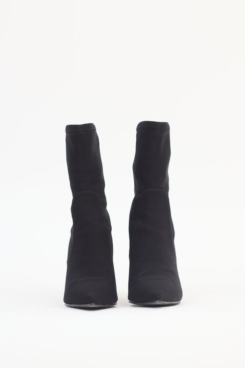 Stuart Weitzman Black Nylon Sock Boot