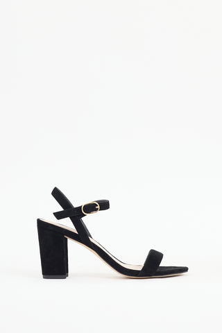 Stuart Weitzman Black Suede Tibby Sandal