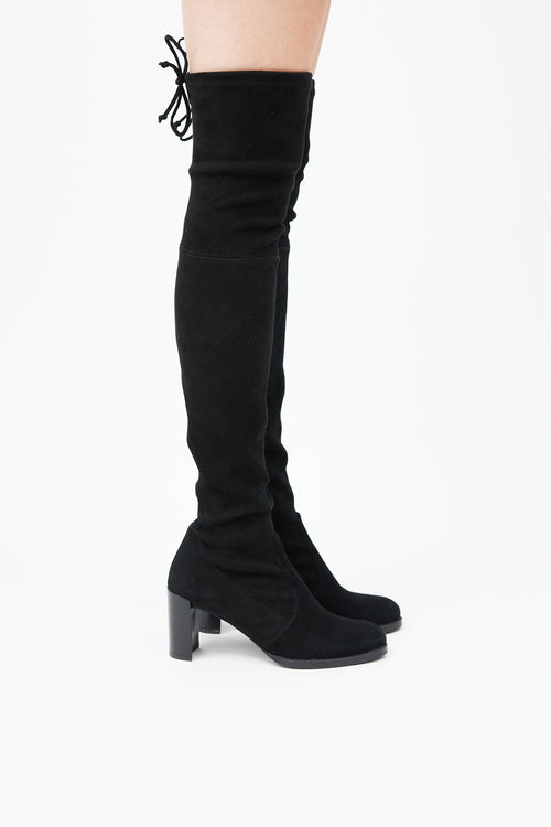  Black Suede Highland Over the Knee Boot