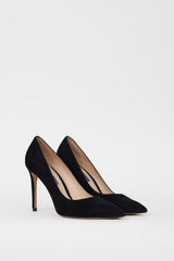 Stuart Weitzman Black Suede Pointed Toe Heel