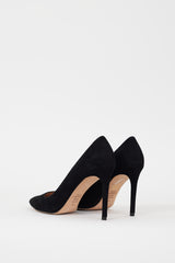 Stuart Weitzman Black Suede Pointed Toe Heel