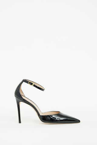 Stuart Weitzman Black Patent Pointed Toe Pump