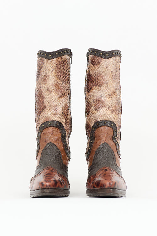 Stuart Weitzman Exotic Leather Stampede Boot