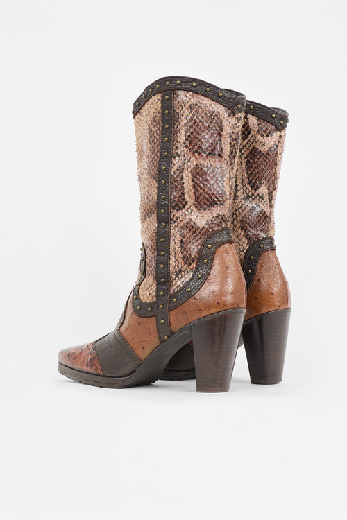 Stuart Weitzman Exotic Leather Stampede Boot