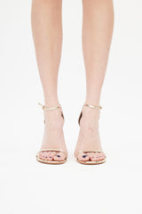 Stuart Weitzman Gold Nudistcurve 100 Leather Heel