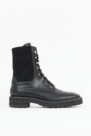 Stuart Weitzman Leather & Knit Alpine Boot