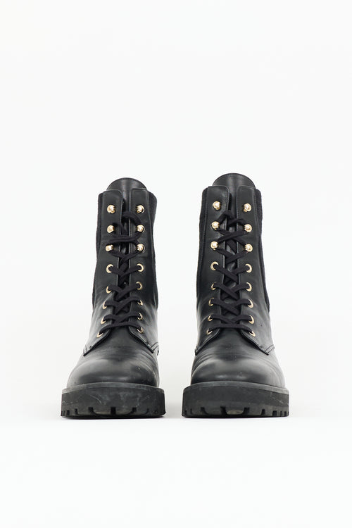Stuart Weitzman Leather & Knit Alpine Boot