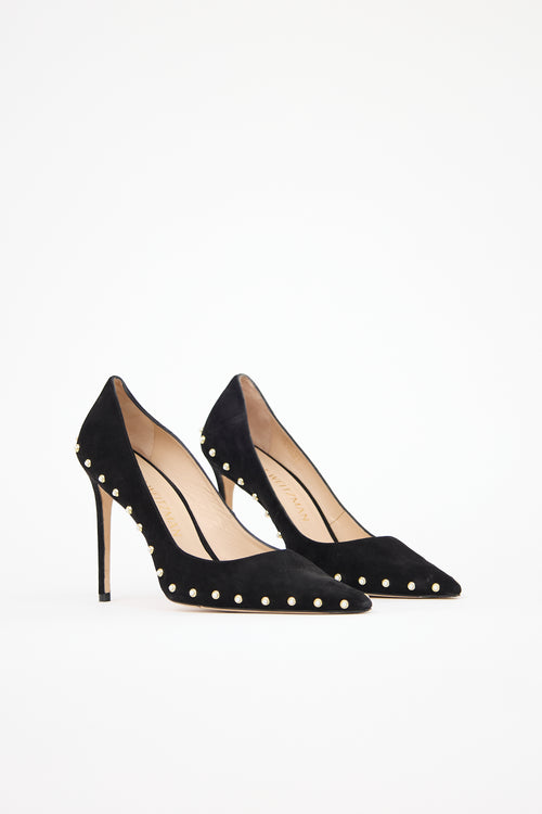 Stuart Weitzman Suede Pearl 100 Pump