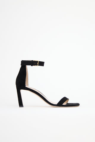 Stuart Weitzman Suede Squarenudist Sandal