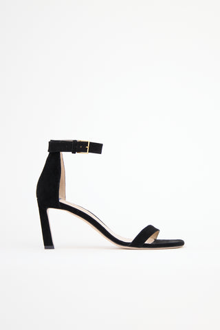 Stuart Weitzman Suede Squarenudist Sandal