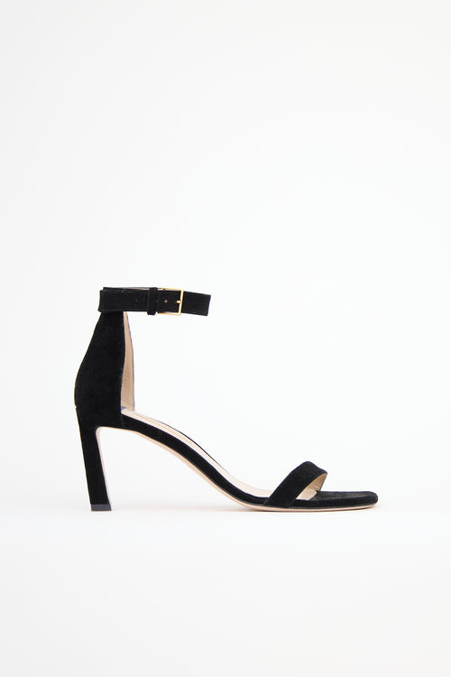 Stuart Weitzman Suede Squarenudist Sandal