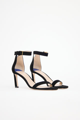 Stuart Weitzman Suede Squarenudist Sandal