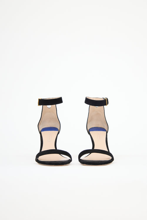 Stuart Weitzman Suede Squarenudist Sandal