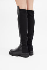 Stuart Weitzman Black Leather 5050 Ultralift Boot