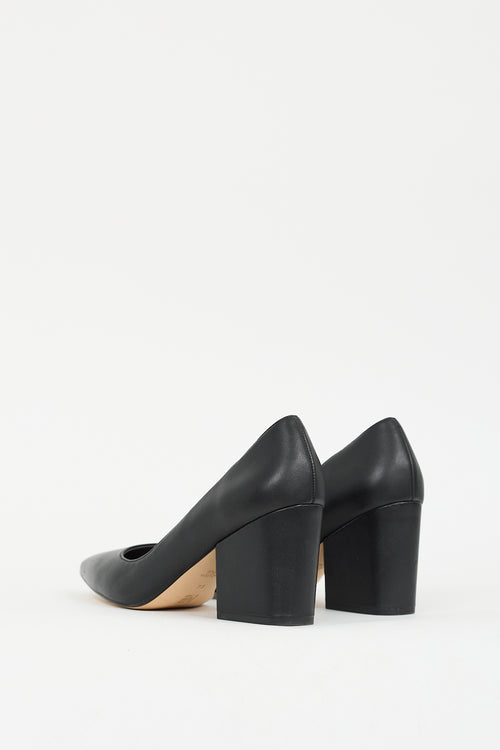 Stuart Weitzman Black Leather Avenue 75 Pump