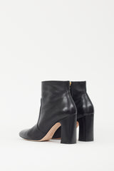Stuart Weitzman Black Leather Block Heel Boot